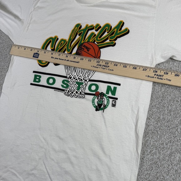VTG 90'S SALEM BOSTON CELTICS WHITE BASKETBALL T-SHIRT SZ M USA CHAMPIONS - Picture 7 of 10